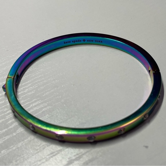 KATE SPADE NEW YORK Set In Stone Hinged Bangle - Clear/rainbow - Picture 2 of 3